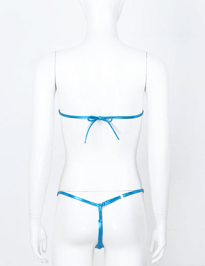 Women's Shiny Leather Bikini Set - skyjackerz
