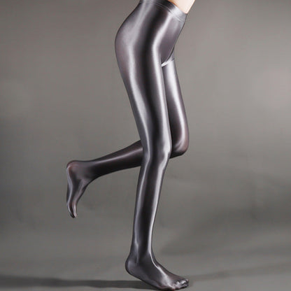 Women's Shiny Satin Sport Stockings - skyjackerz