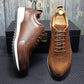 Men's Leather Lace-Up Sneakers - skyjackerz