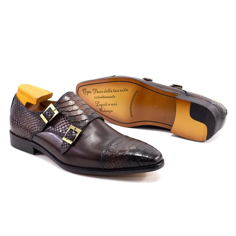 Men's Leather Designer Scales Shoes - skyjackerz