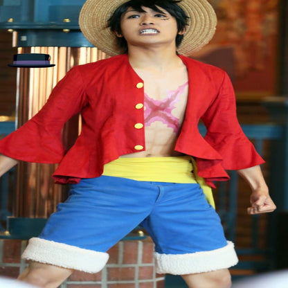 Luffy / 2XS Luffy Cosplay Costume with Straw Hat - skyjackerz