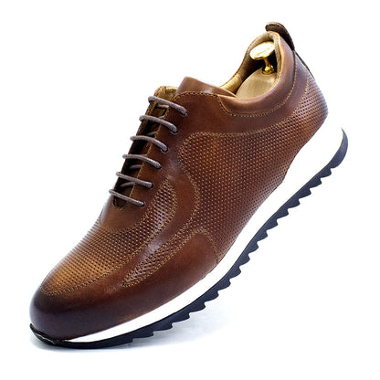 Men's Leather Lace-Up Sneakers - skyjackerz