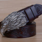 Style 3 - Coffee / 100 cm Eagle Designer Vintage Leather Belt For Men - skyjackerz