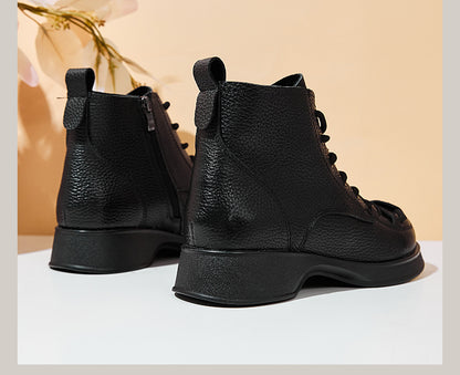 Women's Cross Lace-Up Leather Boots - skyjackerz