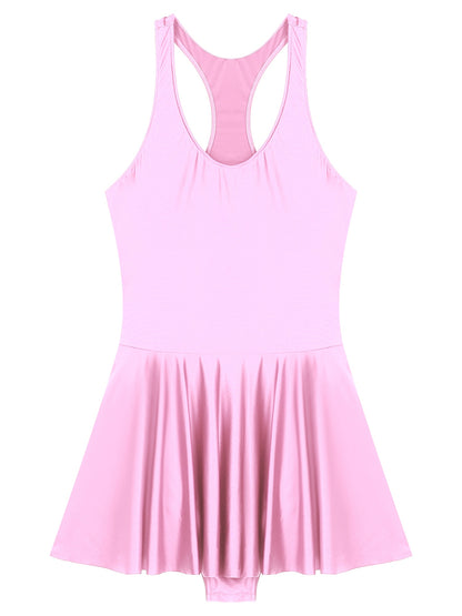 Women Leather Leotard Party Dress - skyjackerz