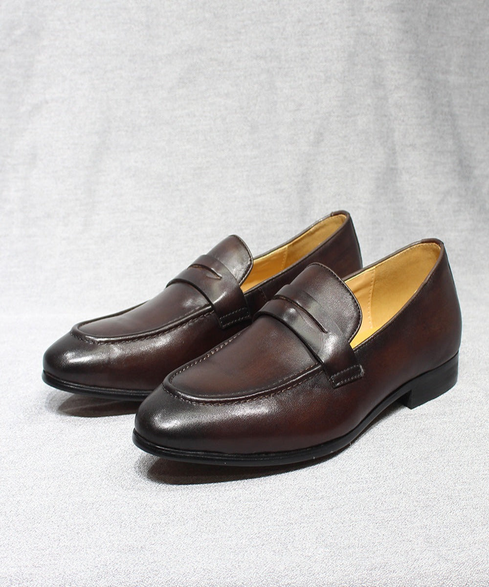 Dark Brown / 7 Men's Leather Casual Dress Shoes - skyjackerz