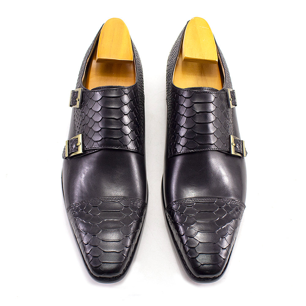 Men's Leather Designer Scales Shoes - skyjackerz