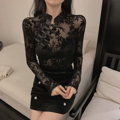 Women Slim Fit See Through Shirt - skyjackerz