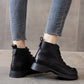Women's Cross Lace-Up Leather Boots - skyjackerz
