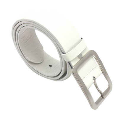 White Men's Trendy Faux Leather Waist Strap Belt - skyjackerz