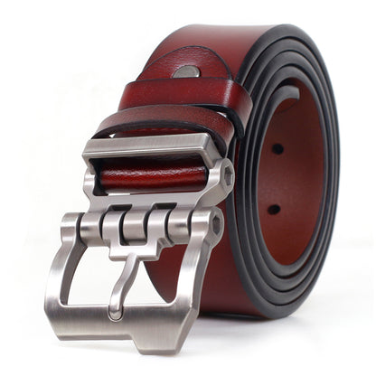 Red Brown / 105 (cm) Men's Casual Business Leather Belt - skyjackerz