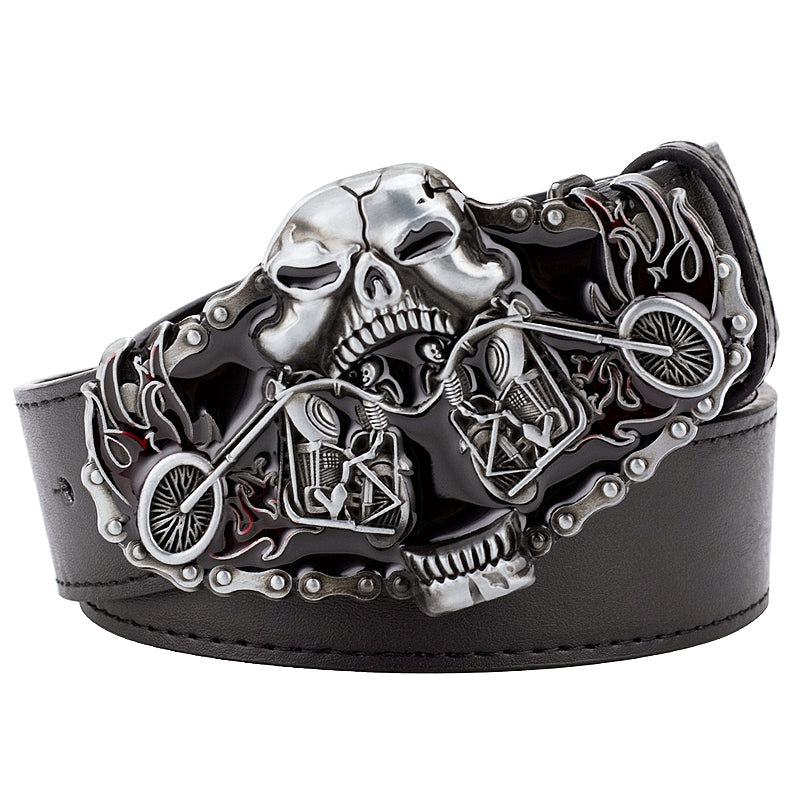 Ghost Rider Blt Men's Heavy Ghost Rider Genuine Leather Belt – skyjackerz