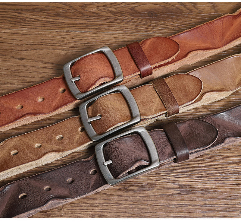 Old Retro Fold Leather Belt For Men - skyjackerz