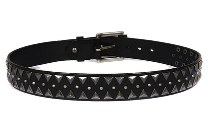 Black / 105 cm Men's Rivet Ceinture Homme Leather Belt - skyjackerz