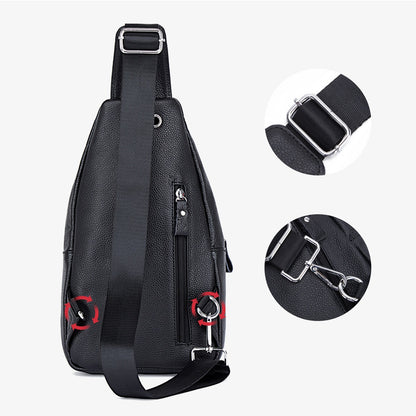 Men's Leather Black Travel Bag - skyjackerz