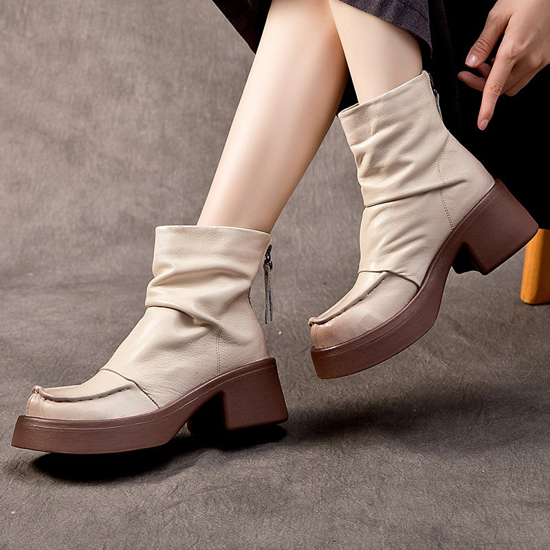 Women's Back Zipper High-Heel Boots - skyjackerz