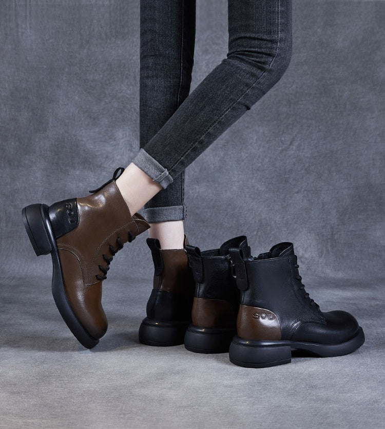 Women's Calfskin Warm Short Boots - skyjackerz