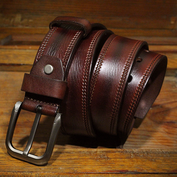 Luxury Full Grain Cowhide Leather Belt For Men - skyjackerz