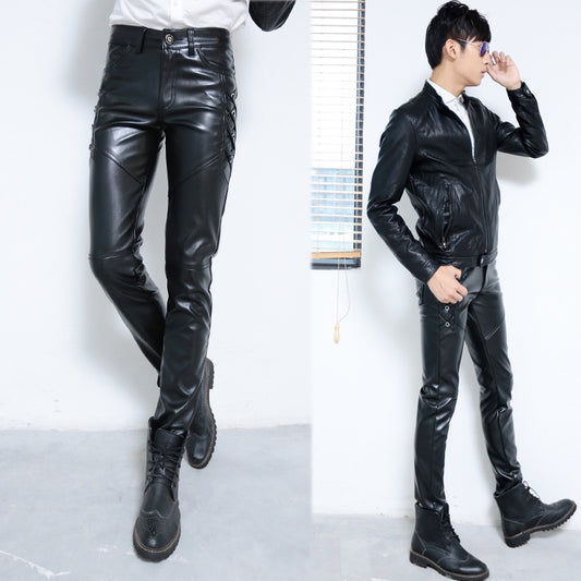 Men's Trendy Urban Leather Pants - skyjackerz