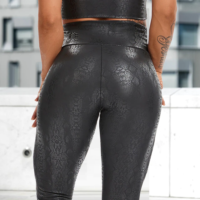 Serpentine / S Women's High Waist Leather Pants - skyjackerz