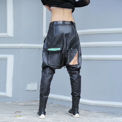 Men's Hip Hop Style Leather Trousers - skyjackerz