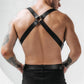 Men's Leather Black Shoulder Suspenders - skyjackerz