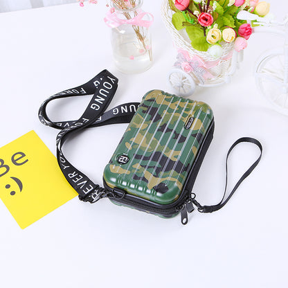 Chemo / One Size Women's Leather Crossbody Purse - Mini Suitcase Shape - skyjackerz