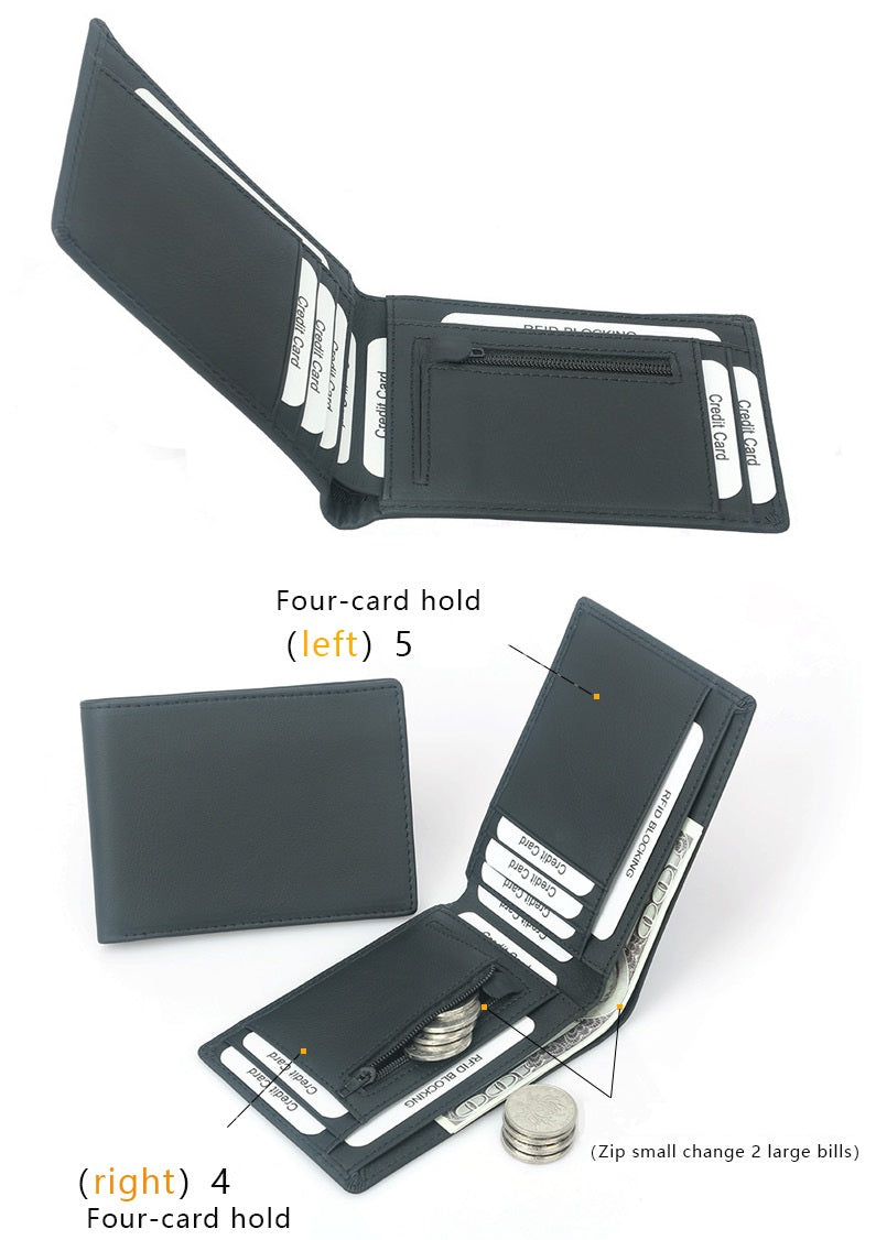 Men's Business RFID Blocking Leather Wallet - skyjackerz