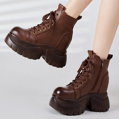 Women's Real Cow Leather Retro Boots - skyjackerz