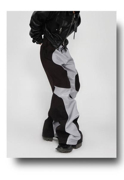 Men's Loose Fit Patchwork Leather Pants - skyjackerz