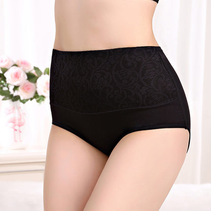 B - Black / M Cotton High Waisted Abdominal Underwear - skyjackerz