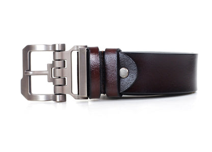 Black / 105 (cm) Men's Casual Business Leather Belt - skyjackerz