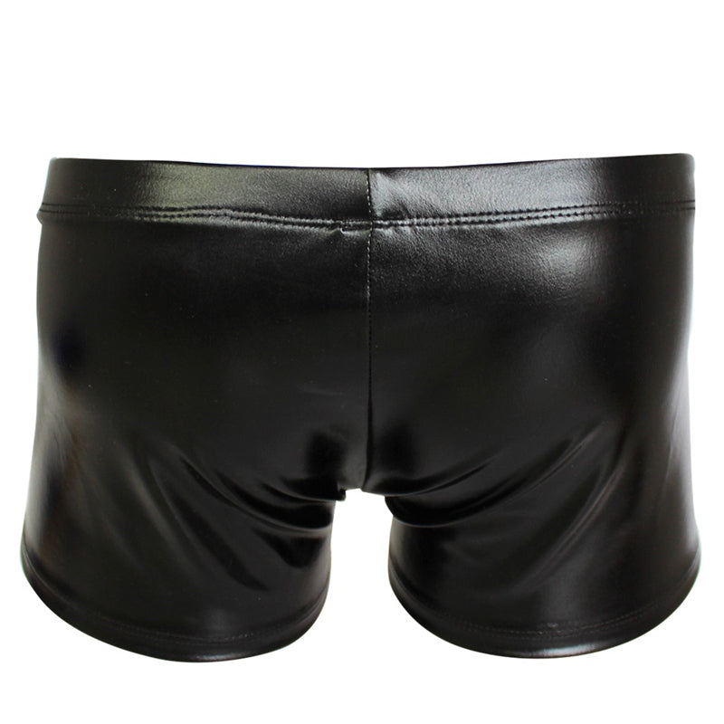 Men's Leather Shiny Boxer Pants - skyjackerz