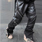 Men's Fashionable Zipped Leather Pants - skyjackerz