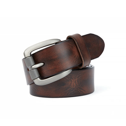 Black / 105 cm Fashion Men's Cowhide Genuine Leather Belt - skyjackerz