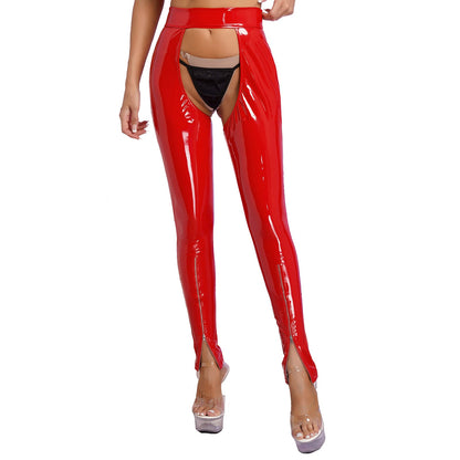 Women's Cutout Leather Pants - skyjackerz