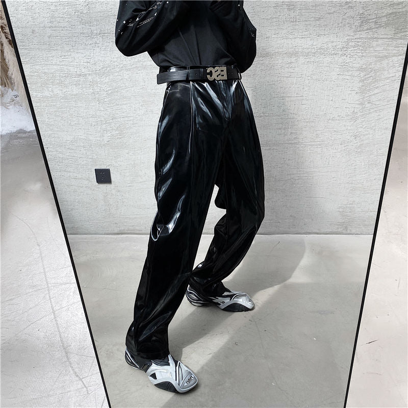 Men's Casual Streetwear Leather Pants - skyjackerz