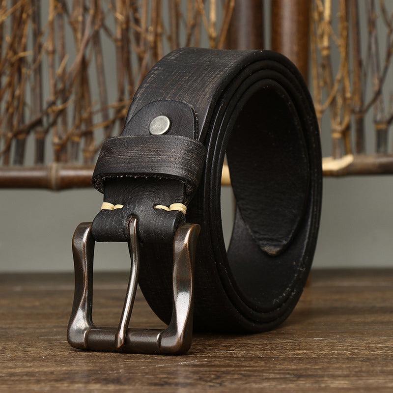 Black / 100 cm Business Style Pin Buckle Leather Belt For Men - skyjackerz
