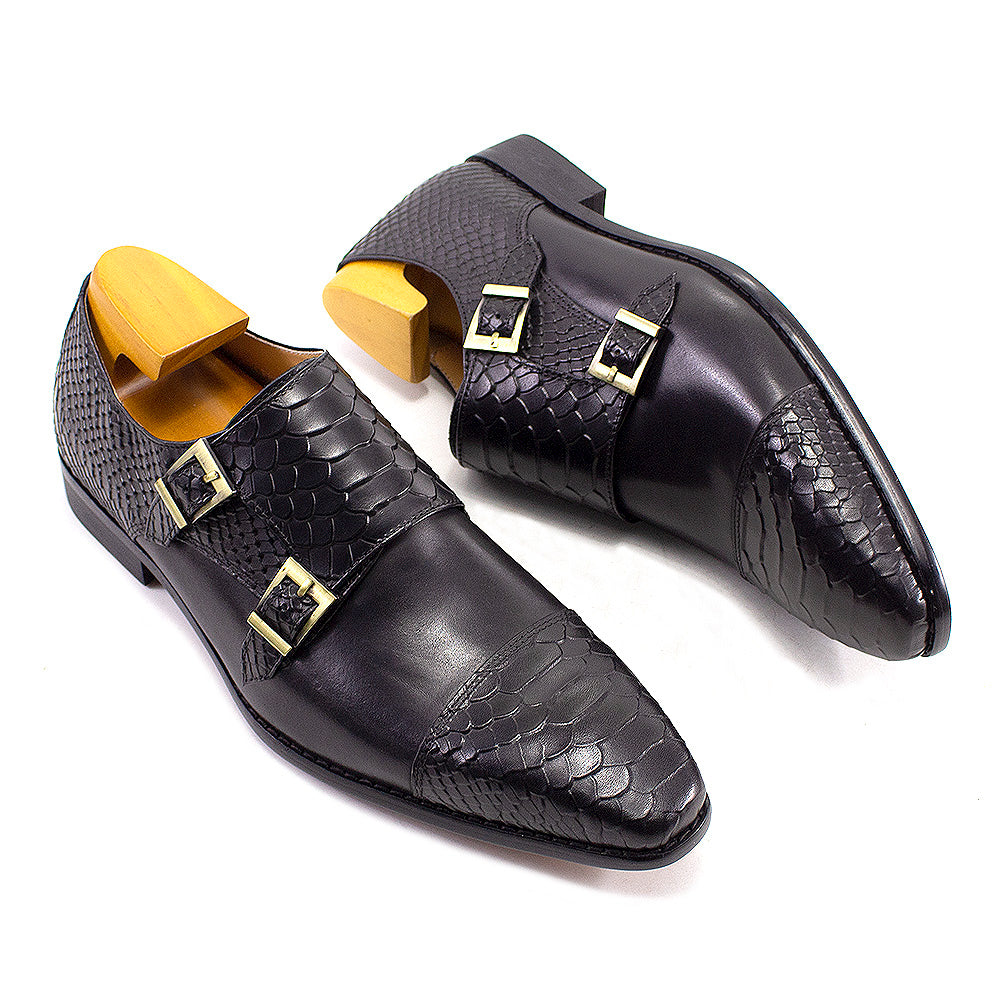 Men's Leather Designer Scales Shoes - skyjackerz