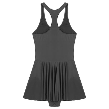 Women Leather Leotard Party Dress - skyjackerz