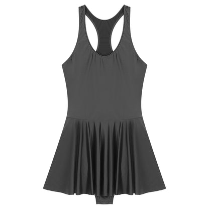 Women Leather Leotard Party Dress - skyjackerz