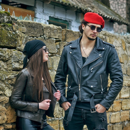 Black Ebiker / Medium Biker Black Vintage Leather Jacket For Men - skyjackerz