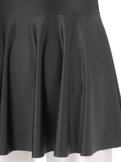 Women Leather Leotard Party Dress - skyjackerz