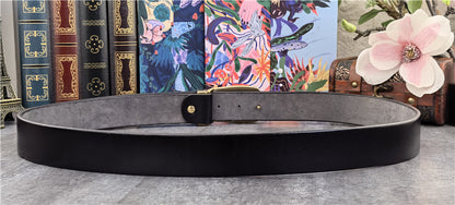 Yellow Brown / 95 cm Men's Cowboy Leather Belt with Brass Chief Buckle - skyjackerz