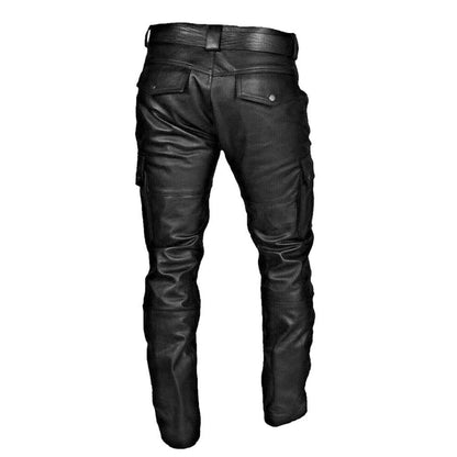 Men's Fashion Pocketed Leather Pants - skyjackerz