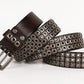 Coffee / 100 cm Cross Rivet Cowboy Leather Belt For Men - skyjackerz