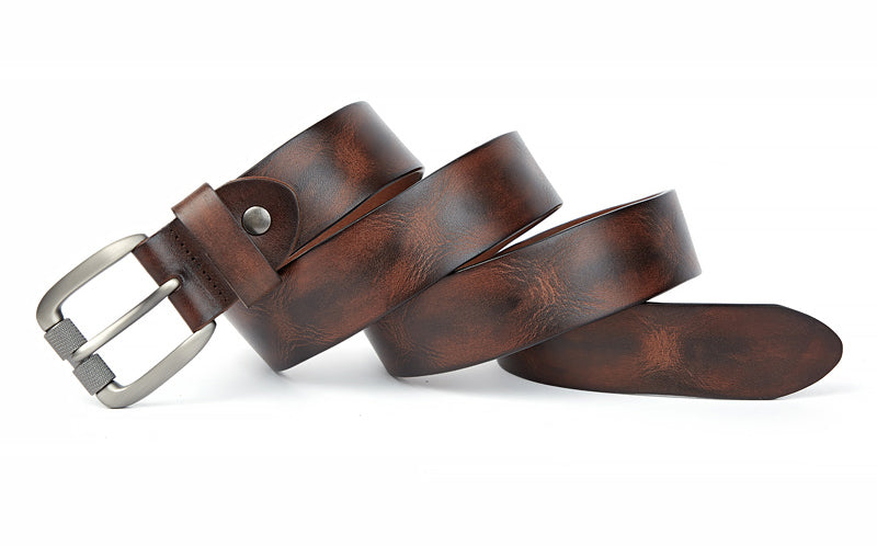 Red Brown / 105 cm Fashion Men's Cowhide Leather Belt - skyjackerz