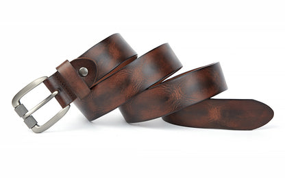 Red Brown / 105 cm Fashion Men's Cowhide Genuine Leather Belt - skyjackerz