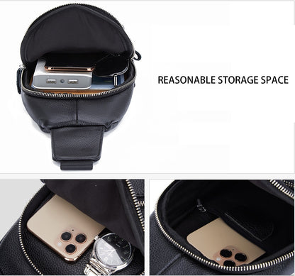 Men's Leather Business Chest Bags - skyjackerz