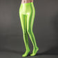Green / M Women's Shiny Satin Sport Stockings - skyjackerz